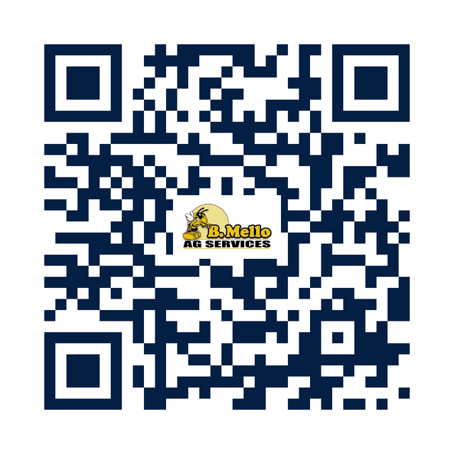 QR code to sign up for the B. Mello Ag Services reports